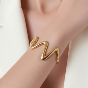 Βραχιόλι Stainless Steel - Golden Wave Cuff