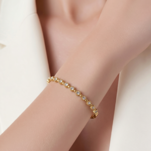 Βραχιόλι Stainless Steel - Gold Sparkle Bangle