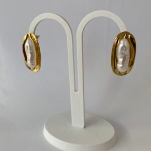 Σκουλαρίκια Stainless Steel - Gold Pearl