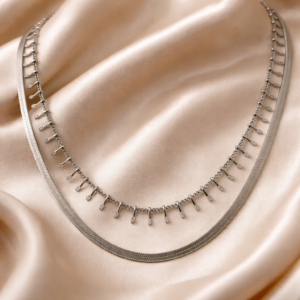Κολιέ - Double Silver Layer Necklace