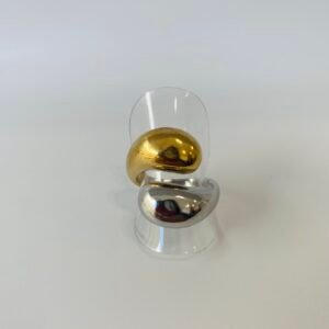 Ατσάλινο δαχτυλίδι - Dome Duo Ring Set