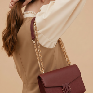Bordeaux Elegance Chain Bag DJ- Τσαντα Ωμου