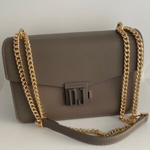 Mocha-Grey Elegance Chain Bag DJ - Τσαντα Ωμου